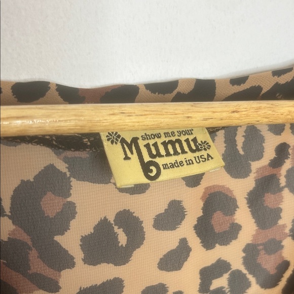 Show Me Your MuMu Leopard Print V-Neck Sheer Tunic - Picture 3 of 8